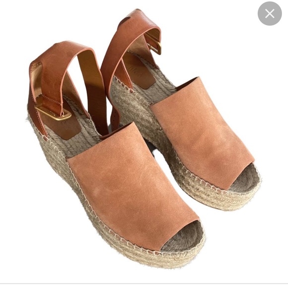 Chloe tan leather wedge Espadrilles - Picture 8 of 8